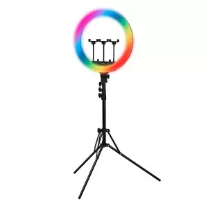 GLOW 18" RGB bsc žiedinė lempa ant 45 W stovo