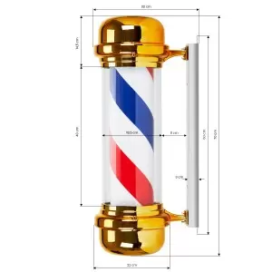 Šviečiantis lubinis šviestuvas kirpyklai BB-02 Gold