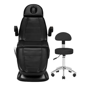 SILLON Lux 273b elektrinis kosmetinis krėslas + taburetė 304, juoda