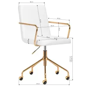 Cadeira de cosmética QS-OF211G, ouro branco