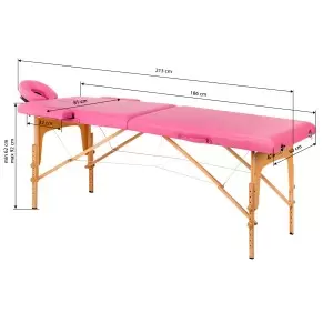 Складной массажный стол Komfort Activ Fizjo, 2 сегмента, розовый