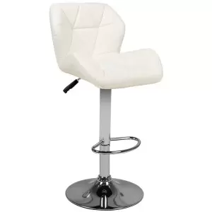M01 quilted adjustable bar stool, white