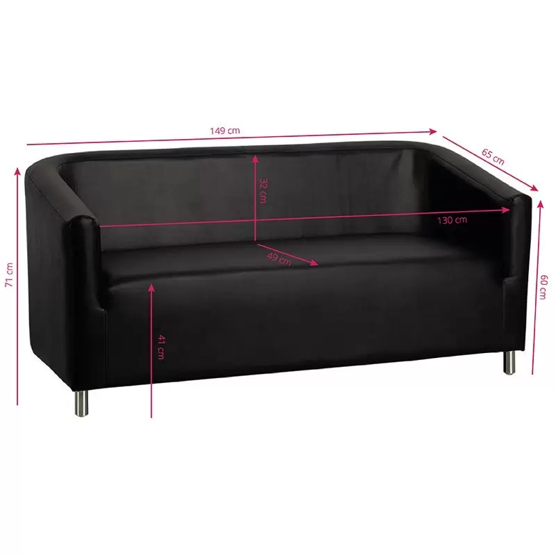 Sofa laukiamajam Gabbiano M021 juoda Sofa laukiamajam Gabbiano M021 juoda