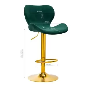 4Rico Bar Hocker QS-B15 aksominės žalios spalvos
