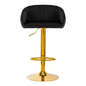 4Rico Bar Hocker QS-B16g Terciopelo Negro
