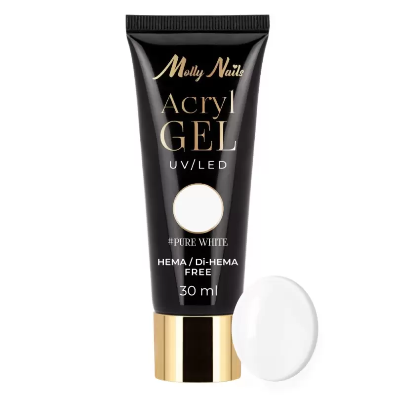 Acrylgel Molly Nails Pure White HEMA/Di-HEMA Free 30ml Acrylgel Molly Nails Pure White HEMA/Di-HEMA Free 30ml