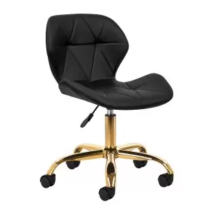 Kosmetinė taburetė QS-06G aukso juodos spalvos