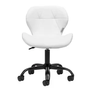 Kosmetinė taburetė QS-06B juoda ir balta