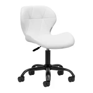 Sgabello cosmetico QS-06B bianco e nero
