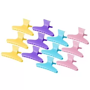 Clabs E-47 plaukų klipai, 12 vnt., 8,2 cm, skirtingos spalvos.