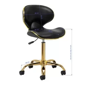 "Gabbiano" kosmetinė taburetė Q-4599G Gold Black