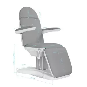 Elektrinė kosmetinė kėdė SILLON Eclipse 3 varikliai pilka