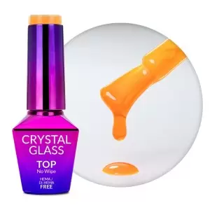 Viršus be nuvalymo Crystal Glass Molly Nails Orange HEMA/Di-HEMA Free 10g