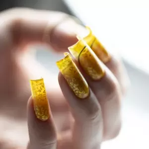 Į viršų Nė vienas Nuvalykite krištolo stiklo molly nagai geltona 10g
