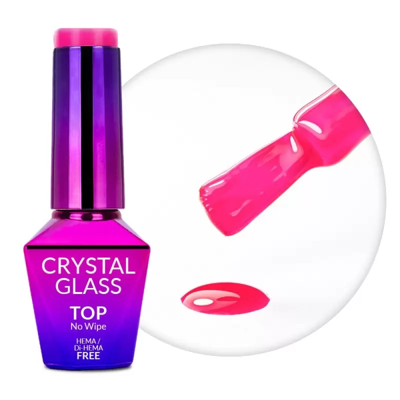 Top no wipe Crystal Glass Molly Nails Pink HEMA/Di-HEMA Free 10g Top no wipe Crystal Glass Molly Nails Pink HEMA/Di-HEMA Free 10g