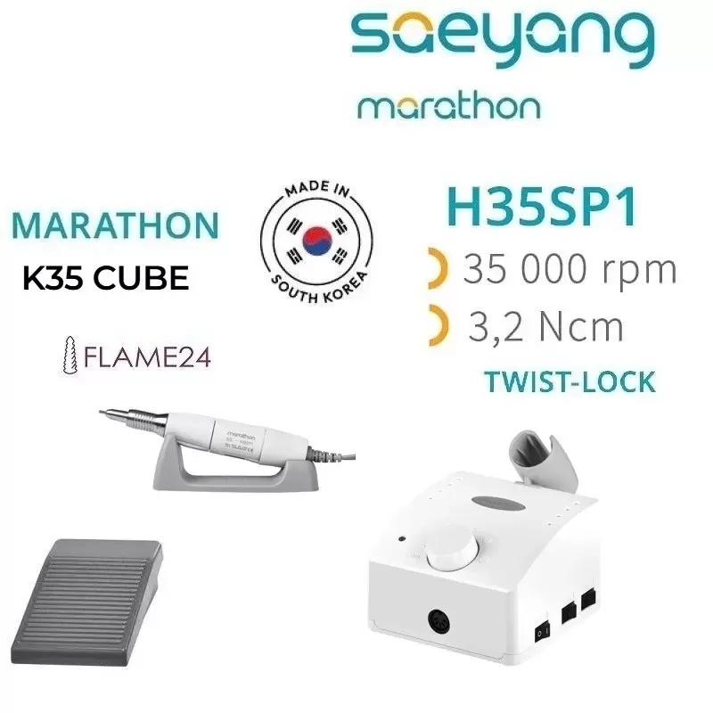 Фрезер Marathon K35 Cube + H35SP1 белая, 35 000, Twist-Lock, Saeyang оригинал Фрезер Marathon K35 Cube + H35SP1 белая, 35 000, Twist-Lock, Saeyang оригинал