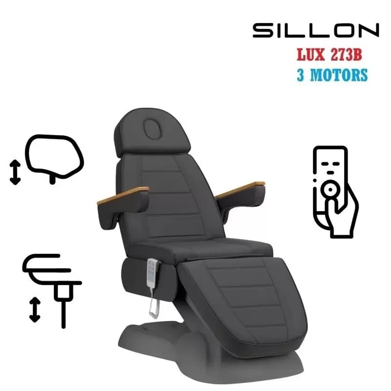 Elektrinė kosmetinė kėdė SILLON Lux 3 varikliai, pilka, pilkas pagrindas Elektrinė kosmetinė kėdė SILLON Lux 3 varikliai, pilka, pilkas pagrindas