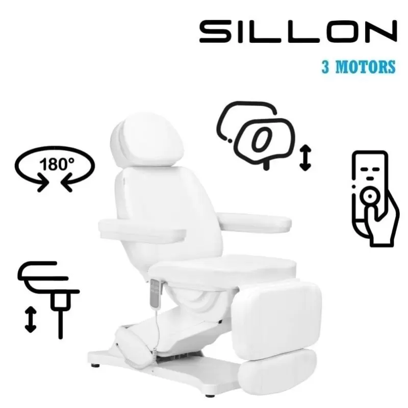Электро косметологическое кресло SILLON CLASSIC, 3 мотора, белое Электро косметологическое кресло SILLON CLASSIC, 3 мотора, белое