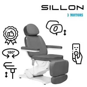 Электро косметическое кресло SILLON CLASSIC, 3 мотора, серое