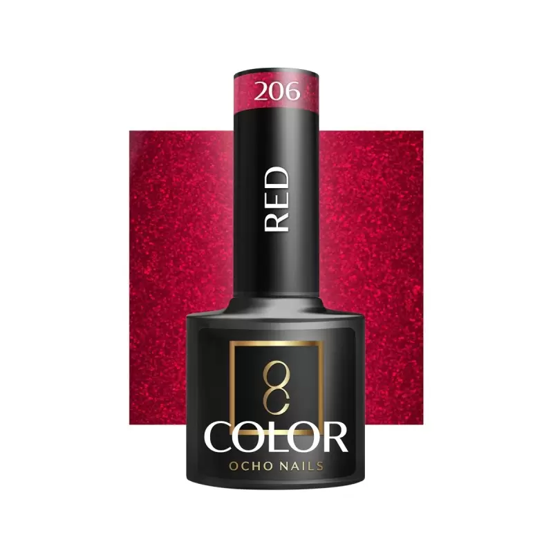 Raudona 206 OCHO Nagai 5g / Nagų lakas 5ml Raudona 206 OCHO Nagai 5g / Nagų lakas 5ml