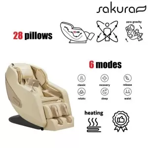 Masažinė kėdė "Sakura Comfort Plus 806", smėlio spalvos