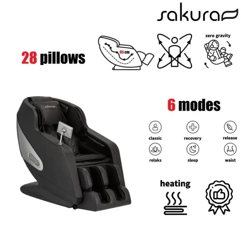 Masažo kėdė "Sakura Comfort Plus 806", juoda