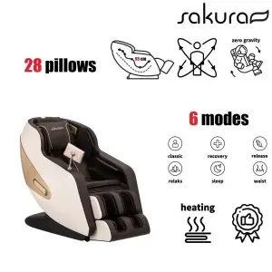 Hnědé masážní křeslo Sakura Comfort Plus 806
