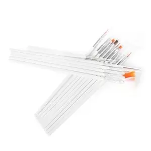 Кисти для декора акриловым гелем белые 15 штук