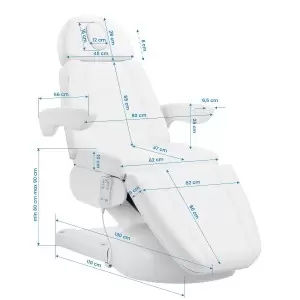 Косметическое кресло Azzurro Lux 3м с электроприводом и подогревом, белое