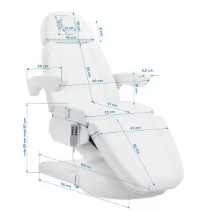 Косметическое кресло Azzurro Lux 4м электрическое, белое, с подставкой