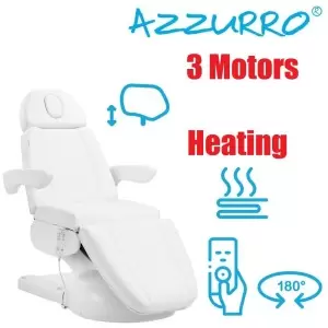 Kosmetinė kėdė Azzurro LUX 3M su elektriniu ir šildomu, baltu