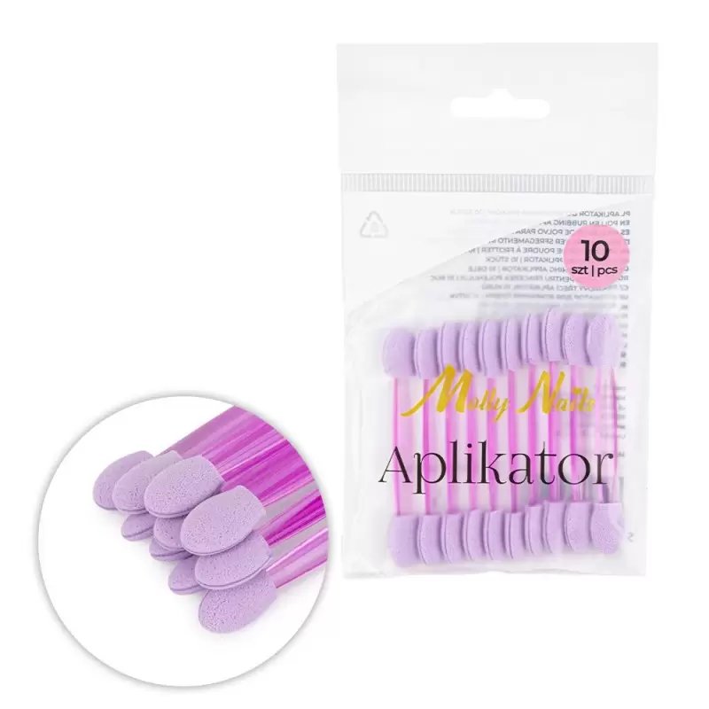 Аппликатор для пудры Molly Nails Puppet Purple, 10 шт. Аппликатор для пудры Molly Nails Puppet Purple, 10 шт.