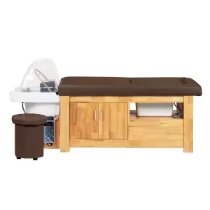 Профессиональный шезлонг со встроенной мойкой Gabbiano Bali Head Spa Washing Lounge Brown