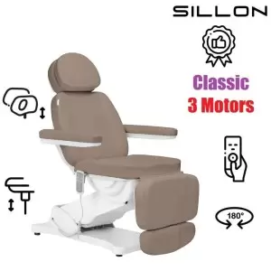 Elektros kosmetikos kėdė SILLON Classic 3 variklis, modernus, rudas