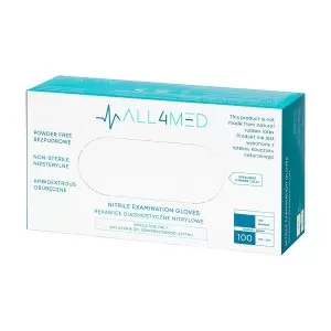 Одноразовые диагностические нитриловые перчатки All4med розовые S 10x100 шт.