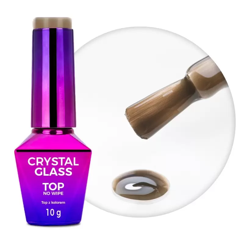 Top no wipe Crystal Glass Molly Nails Light Brown 10g