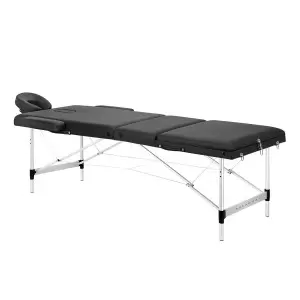 Массажный стол складной алюминиевый BALANCE, 3 сегмента, черный
