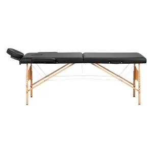 Массажный стол складной деревянный BALANCE 2-сегментный 190x70, черный