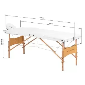 Массажный стол складной деревянный BALANCE 3-секционный 190x70 белый
