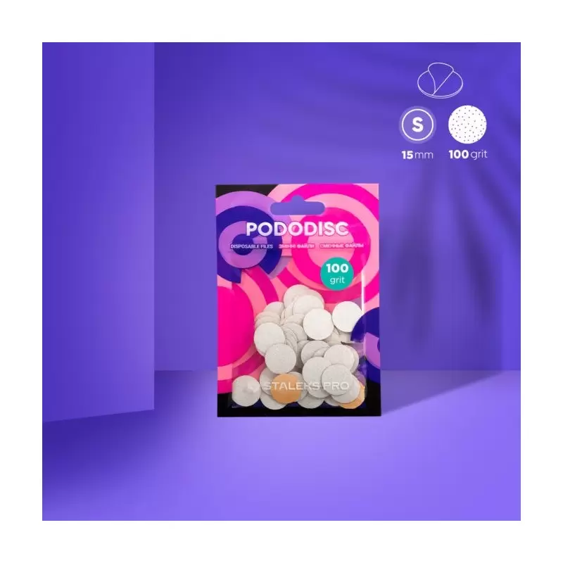 Сменные файлы белые для педикюрного диска 100 грит STALEKS PRO EXPERT PODODISC S 50 шт