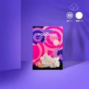 Одноразовые белые пилки для педикюрного диска 10 мм PODODISC XS EXPERT 320 грит (50 шт.) White
