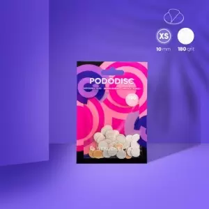 Vienkartinės baltos kelnės pedikiūro diskui 10mm PODODISC XS ekspertas 180 GRIT (50 vnt.)