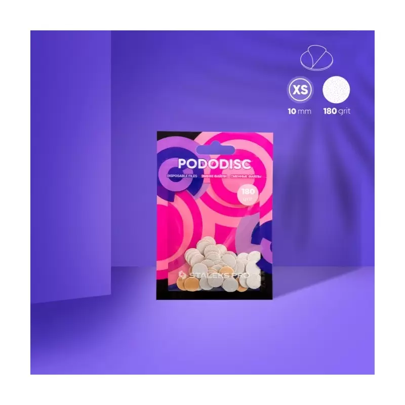Vienkartinės baltos kelnės pedikiūro diskui 10mm PODODISC XS ekspertas 180 GRIT (50 vnt.) Vienkartinės baltos kelnės pedikiūro diskui 10mm PODODISC XS ekspertas 180 GRIT (50 vnt.)