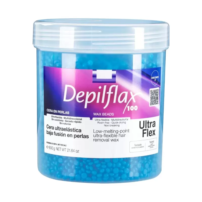 Depilflax 100 lankstus vaškas su maža lydymosi temperatūra Ultraflex mėlyna 600 g