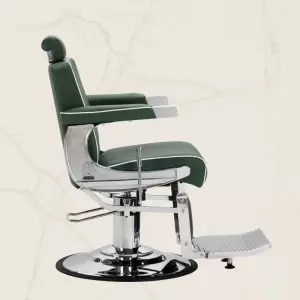 Парикмахерское кресло Gabbiano Visionerio, хромированная рама зеленого цвета.