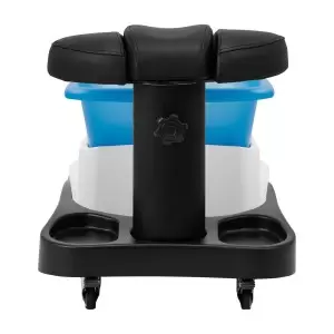 Dušo padėklas Azzurro Su masažuotoju ir juodu sunkvežimiu.