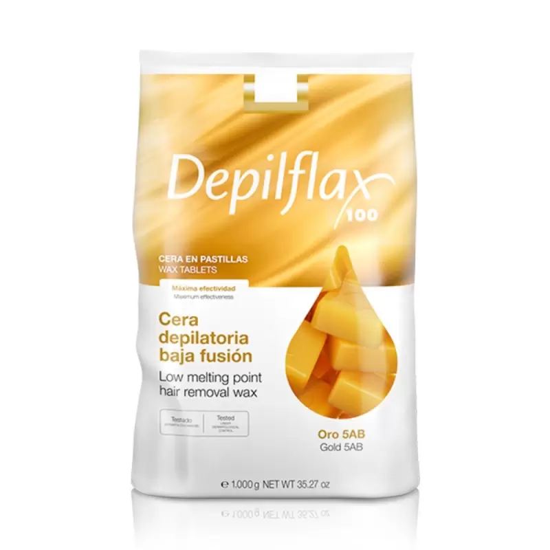 Depilflax 100 гибкий воск с низкой температурой плавления Oro 5AB gold 1000 г Depilflax 100 гибкий воск с низкой температурой плавления Oro 5AB gold 1000 г