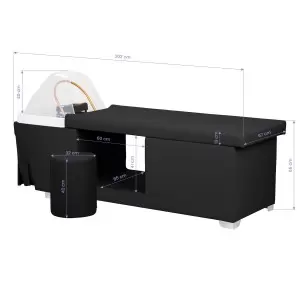 Head Wash Chair Gabbiano Head Spa Maldiverne Sort