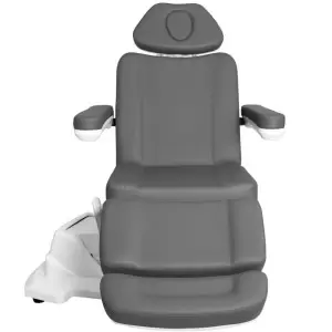 Электро косметическое кресло, 4 мотора поворотное, Flame Pro Beauty 686A серое