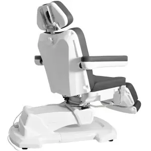 Электро косметическое кресло, 4 мотора поворотное, Flame Pro Beauty 686A серое